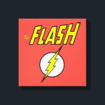 Toile The Flash Name & Lightning Bolt Logo<br><div class="desc">Check out this iconic logo for The Flash,  featuring his name in telescopic speed style over the bright yellow lightning bolt in circle icon!</div>