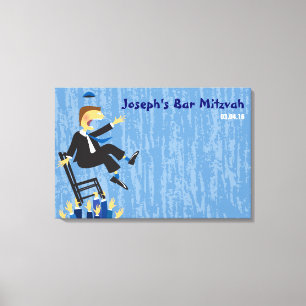 Toile The Hora Chair Dance Bar Mitzvah Sign-In Board