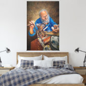 Toile The Mill of Time: Symbolic Oil Painting of Old Man (Insitu(Chambre))