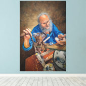 Toile The Mill of Time: Symbolic Oil Painting of Old Man (Insitu (Plancher de Bois))