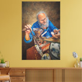 Toile The Mill of Time: Symbolic Oil Painting of Old Man (Insitu(Salon))