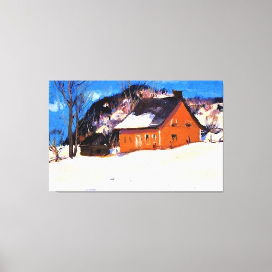 Toile The Red House by Clarence Gagnon (Recto)
