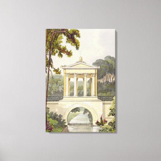 Toile The Temple Bridge, from Ackermann's Repository (Recto)