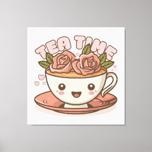 Toile Thé Temps de Rose Thé Kawaii