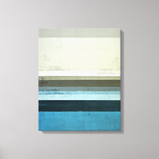 Toile 'The View' Art Abstrait bleu et gris (Recto)