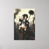 Toile Thème de ramoneur de cheminée drôle de bébé victor (Recto)