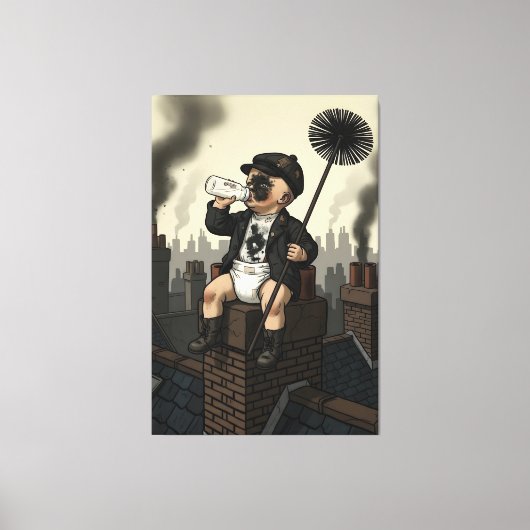 Toile Thème drôle de ramoneur de cheminée pour bébé vict (Recto)