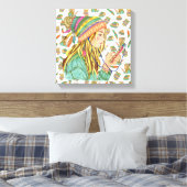 Toile Thème Fille Chapeau Boho (Insitu(Chambre))