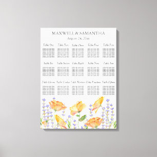 Toile Thème Fleur sauvage du tableau de bord Mariage aqu