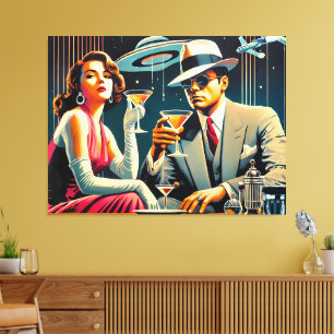 Toile Thème Gangster Martini de l'ère spatiale Las Vegas