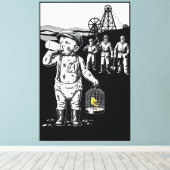 Toile Thème humoristique de mineur de charbon pour bébé (Insitu (Plancher de Bois))