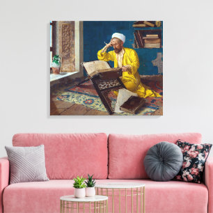 Toile Théologien islamique avec Coran Osman Hamdi Bey