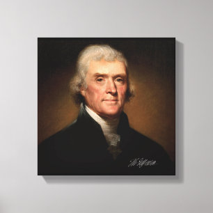 Toile Thomas Jefferson par Rembrandt Peale. Signature.