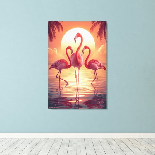 Toile THREE FLAMINGOS Surreal (Insitu (Plancher de Bois))
