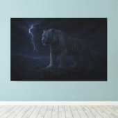 Toile Thunderstorm Blue-Eye White Tiger – Fantasy Art (Insitu (Plancher de Bois))