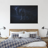 Toile Thunderstorm Blue-Eye White Tiger – Fantasy Art (Insitu(Chambre))