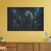 Toile Thunderstorm Guardian White Tiger Family | ManJian (Insitu(Salon))