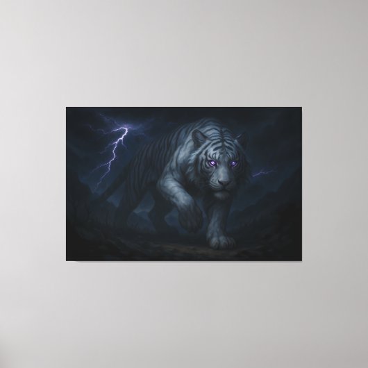 Toile Thunderstorm King White Tiger – Fantasy Art (Recto)