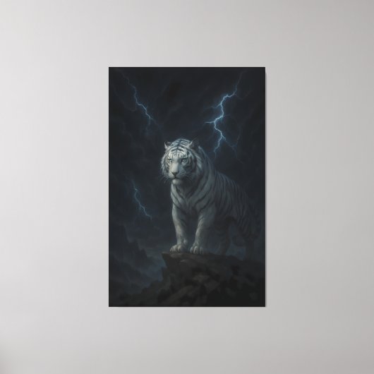Toile Thunderstorm White Tiger – Storm King Mythic Beast (Recto)