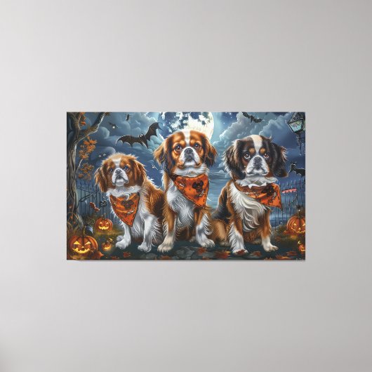Toile Tibetan Spaniel Halloween Effrayant (Recto)