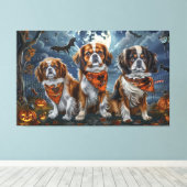 Toile Tibetan Spaniel Halloween Effrayant (Insitu (Plancher de Bois))