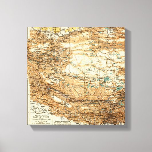 Toile TibetCarte panoramiqueTibet 2 (Recto)