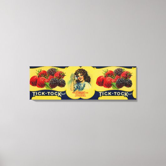 Toile Tick Tock Berry Étiquette (Recto)