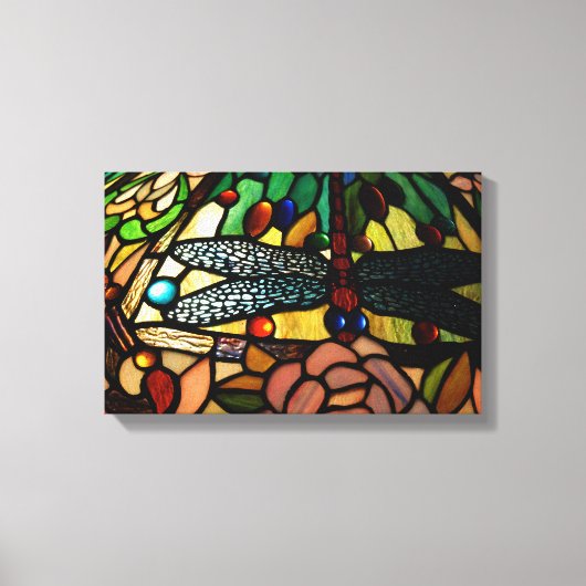 Toile Tiffany Gros Plan En Verre Tiré Lampe Ombre (Recto)