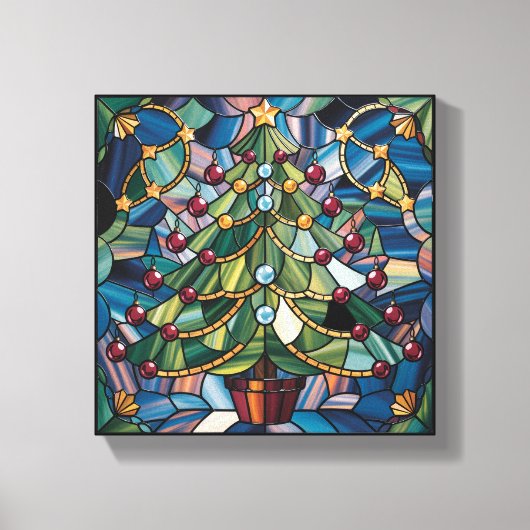 Toile Tiffany-Style Stained Glass Christmas Tree (Recto)