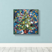 Toile Tiffany-Style Stained Glass Christmas Tree (Insitu (Plancher de Bois))
