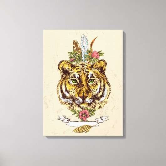 Toile Tiger Boho Style Portrait (Recto)