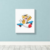 Toile Tiger comme pilote dans l'avion (Insitu (Plancher de Bois))