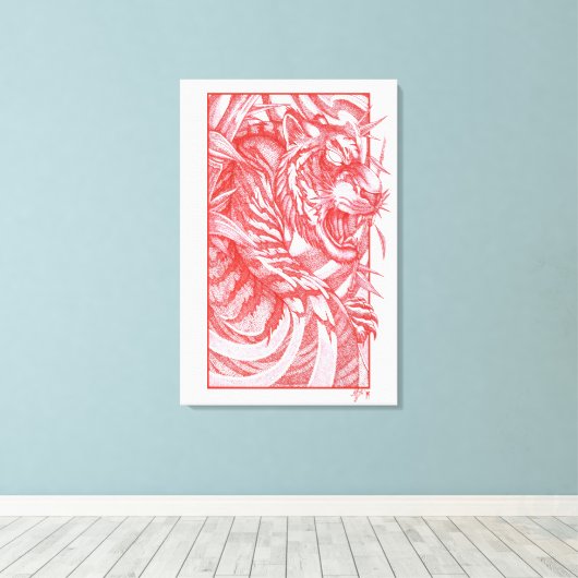 Toile Tiger Dotwork tora (Insitu (Plancher de Bois))