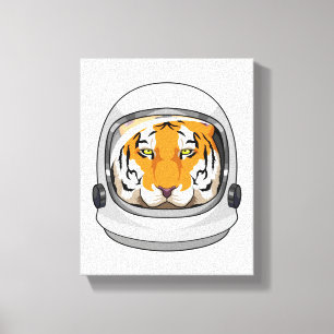 Toile Tiger en astronaute avec casque