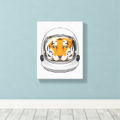 Toile Tiger en astronaute avec casque (Insitu (Plancher de Bois))