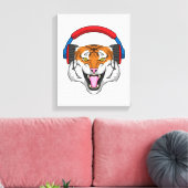 Toile Tiger en musique avec casque (Insitu(Salon))