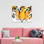 Toile TIGER SUR CANVAS-ORANGE 20 "x 16" (Insitu(Salon))