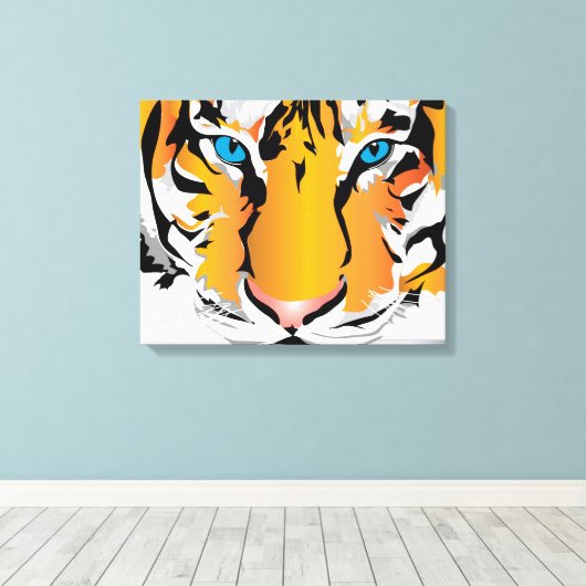 Toile TIGER SUR CANVAS-ORANGE 20 "x 16" (Insitu (Plancher de Bois))