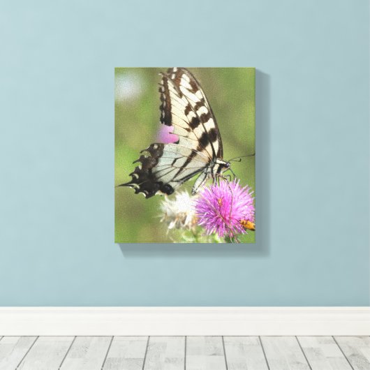 Toile Tiger Swallowtail sur chardon (Insitu (Plancher de Bois))