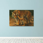Toile Tiger Tenderness - Parent et Cub en Forêt (Insitu (Plancher de Bois))
