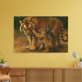 Toile Tiger Tenderness - Parent et Cub en Forêt (Insitu(Salon))