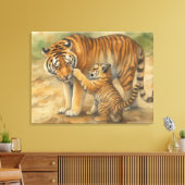 Toile Tiger Tenderness - Parent et Cub en Forêt (Insitu(Salon))