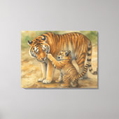 Toile Tiger Tenderness - Parent et Cub en Forêt (Recto)