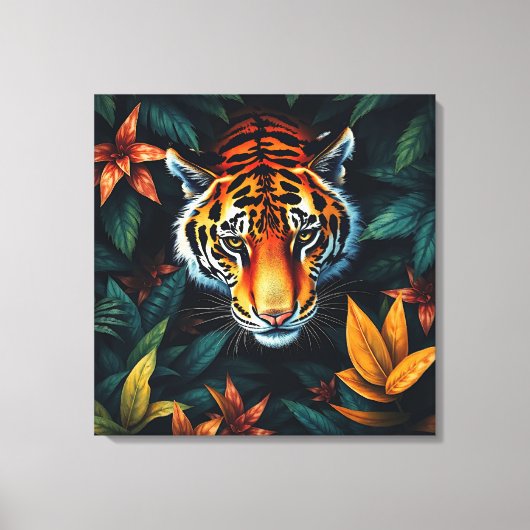 Toile « Tigre à Moi » – Portrait de Tigre Coloré (Recto)