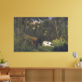 Toile Tigre attaquant un cheval et un Noir endormi ( (Insitu(Salon))