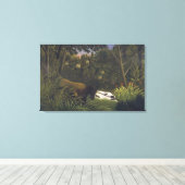 Toile Tigre attaquant un cheval et un Noir endormi ( (Insitu (Plancher de Bois))