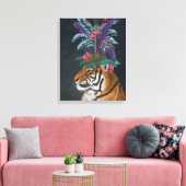 Toile Tigre avec tête tropicale (Insitu(Salon))