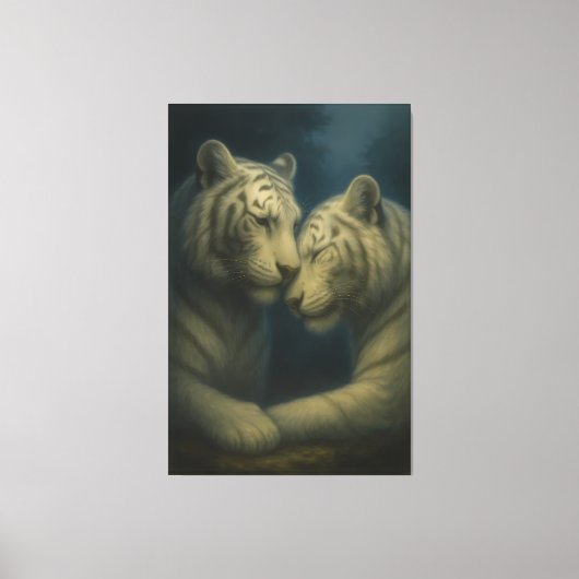 Toile Tigre Blanc – Affection Éternelle • Beaux-Arts de (Recto)