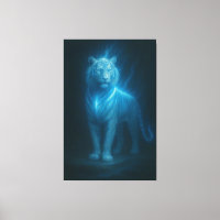 Tigre Blanc Céleste Azur – Art Fantastique de Haut