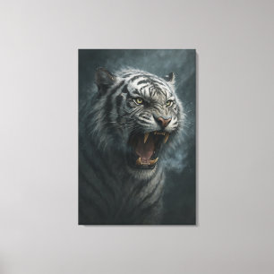 Toile Tigre Blanc Fantastique – Série Aura Mystique